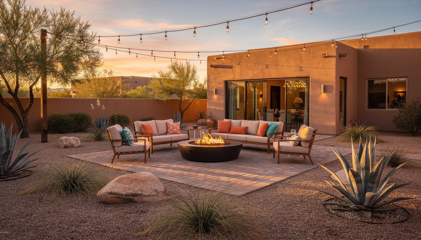 Desert/Xeriscape backyard in Phoenix, AZ