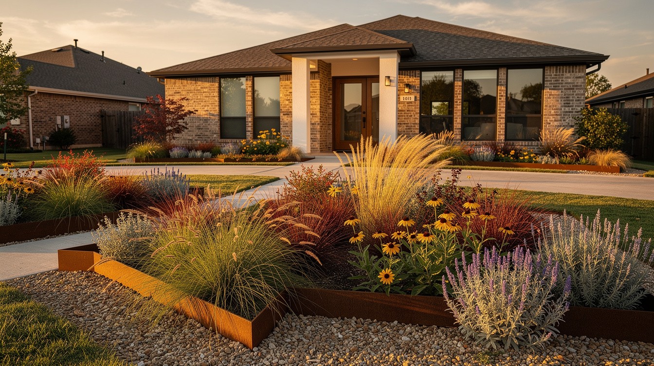 Native Blackland Prairie Front Yard — Modern/Minimalist garden in Plano