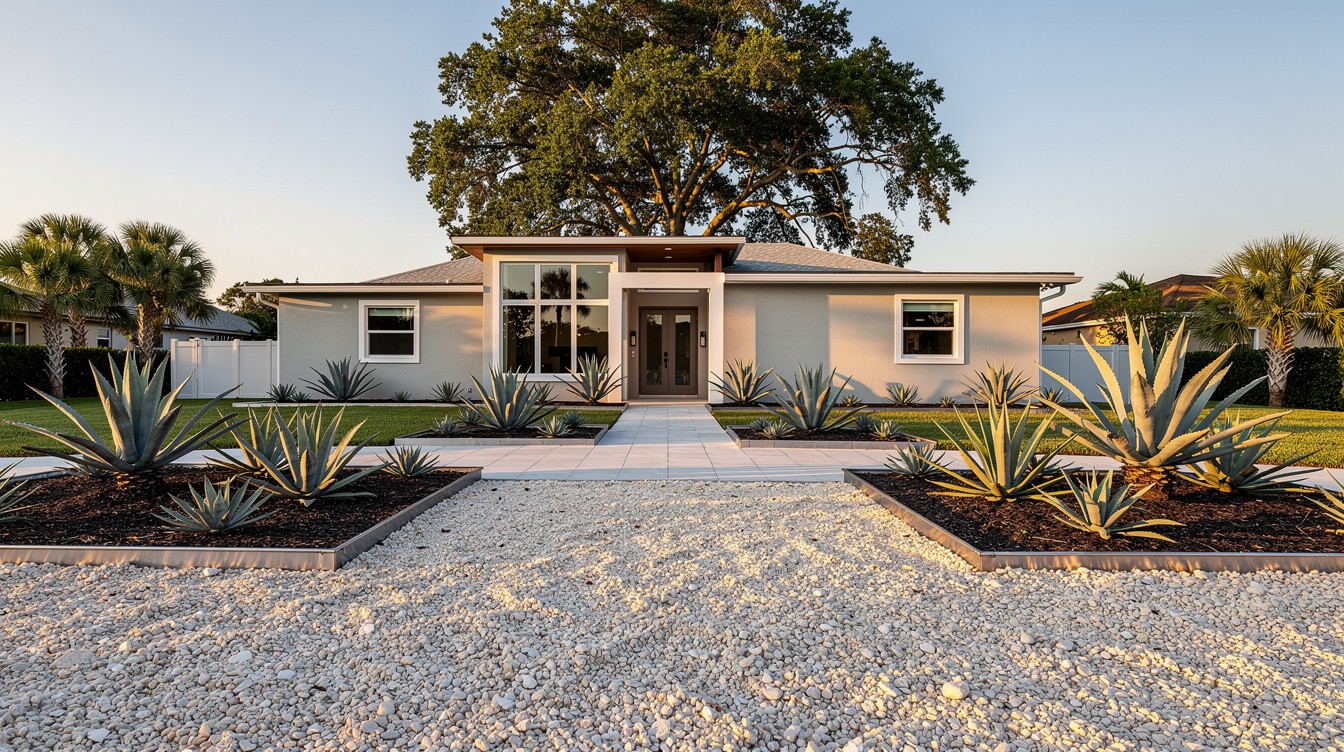 The Agave Gravel Motor Court — Modern/Minimalist garden in Port St. Lucie