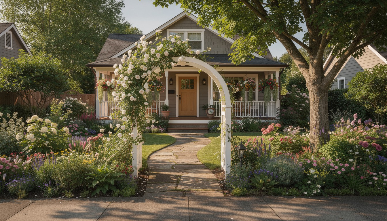 Cottage/English front yard design in Portland, OR