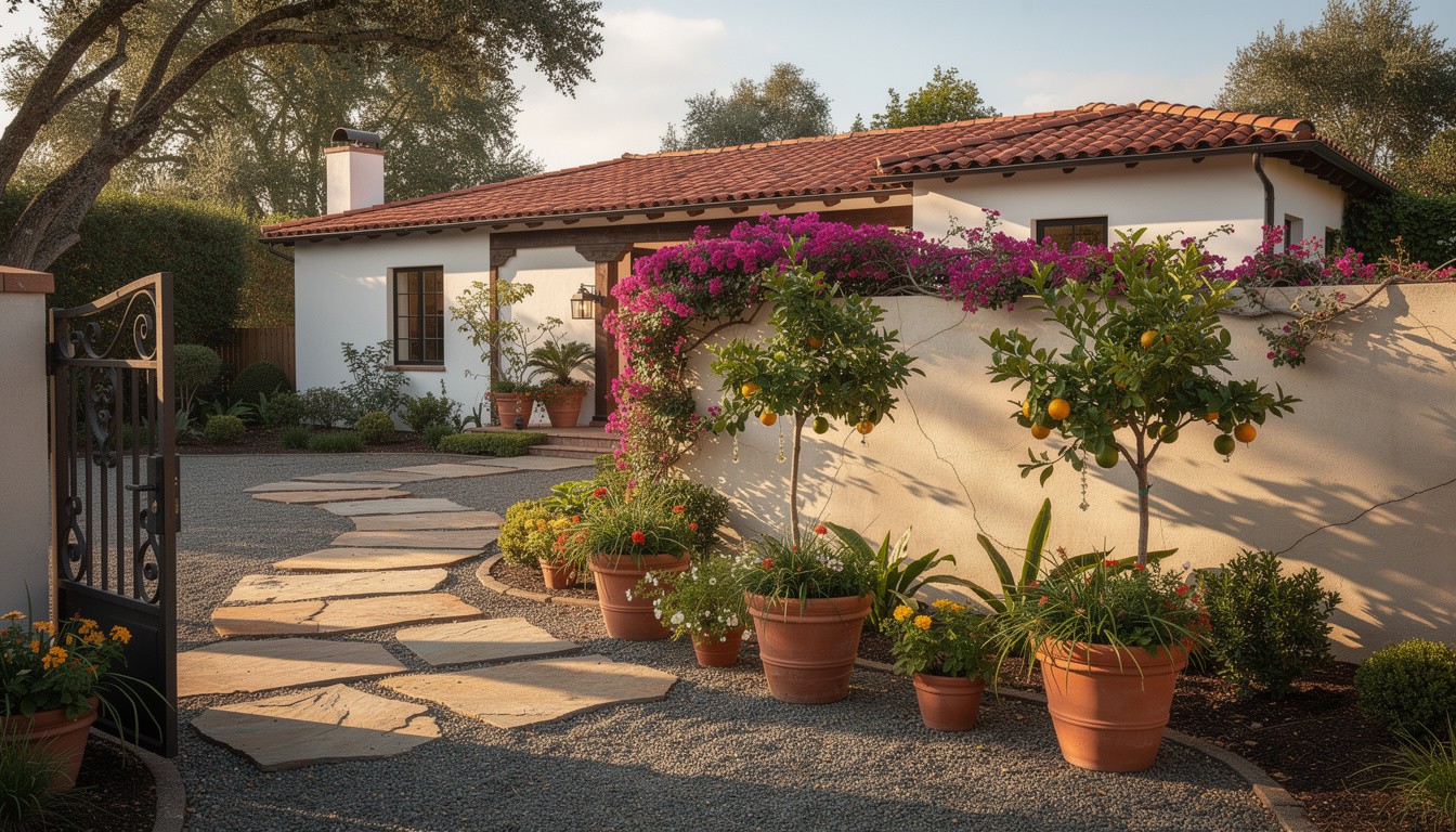 Mediterranean front yard design in Portland, OR