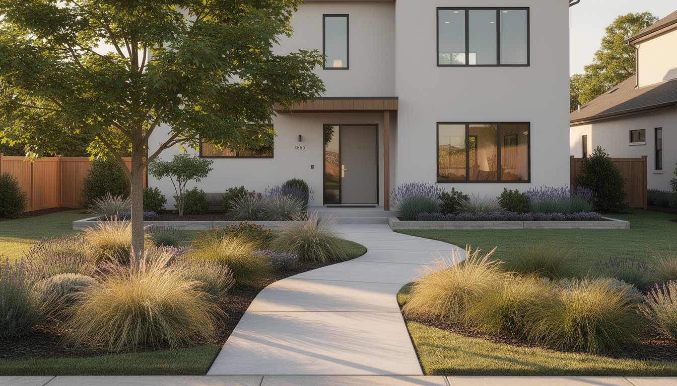 Modern/Minimalist front yard in Raleigh, NC
