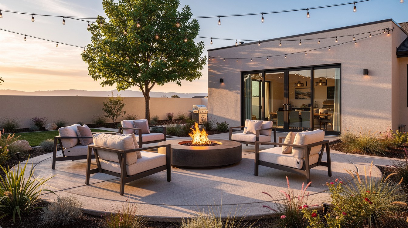 The Fire Bowl Lounge Terrace — Modern/Minimalist garden in Rancho Cucamonga