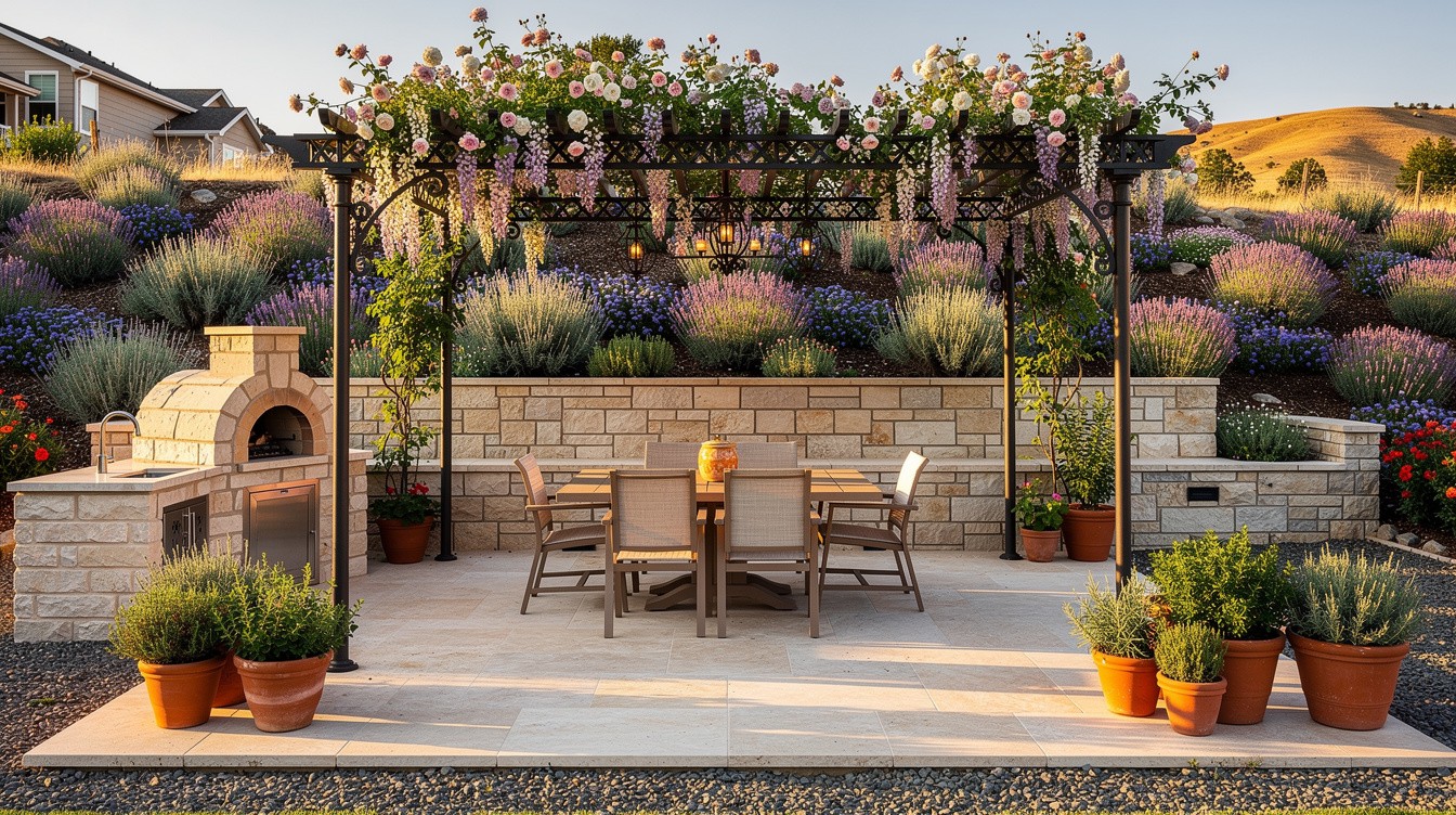 The Provencal Backyard Terrace — Mediterranean garden in Reno