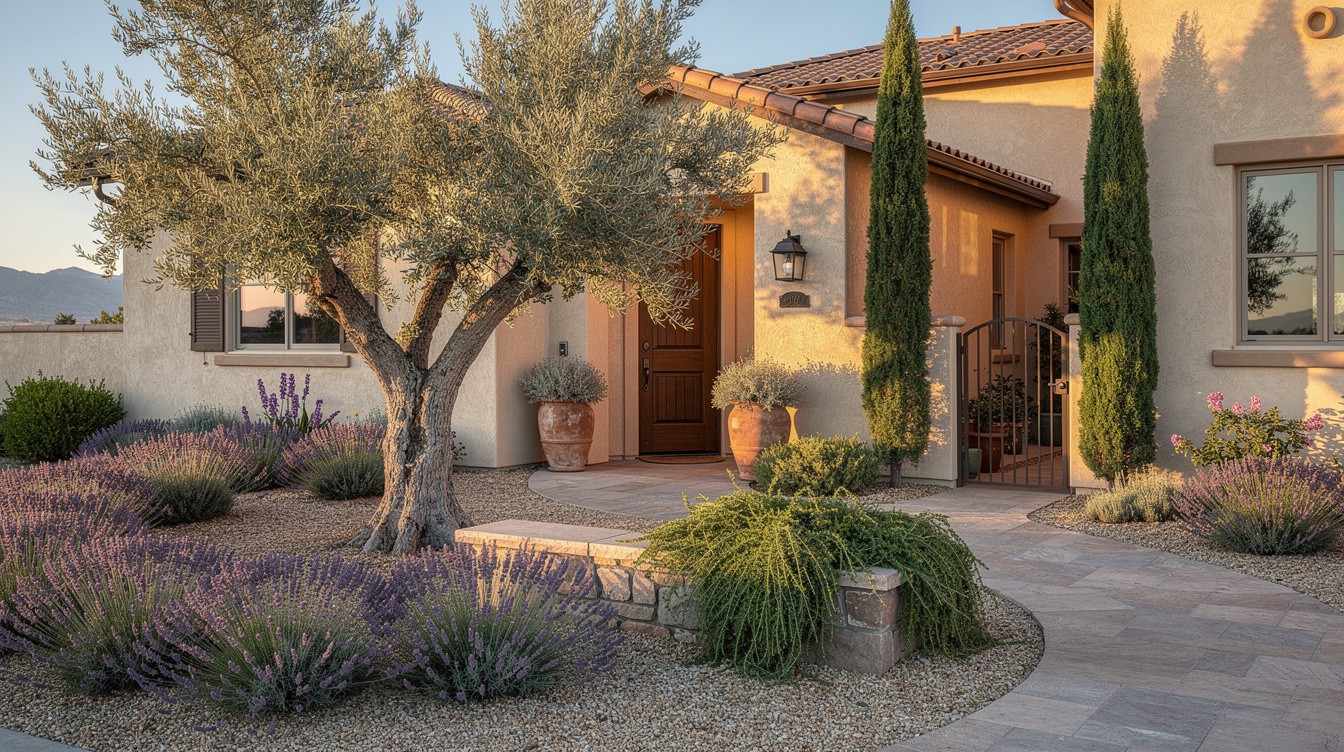 The Tuscan Olive and Lavender Entry — Mediterranean garden in Reno