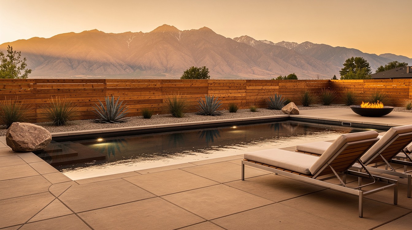 The Modernist Pool and Paver Garden — Modern/Minimalist garden in Reno