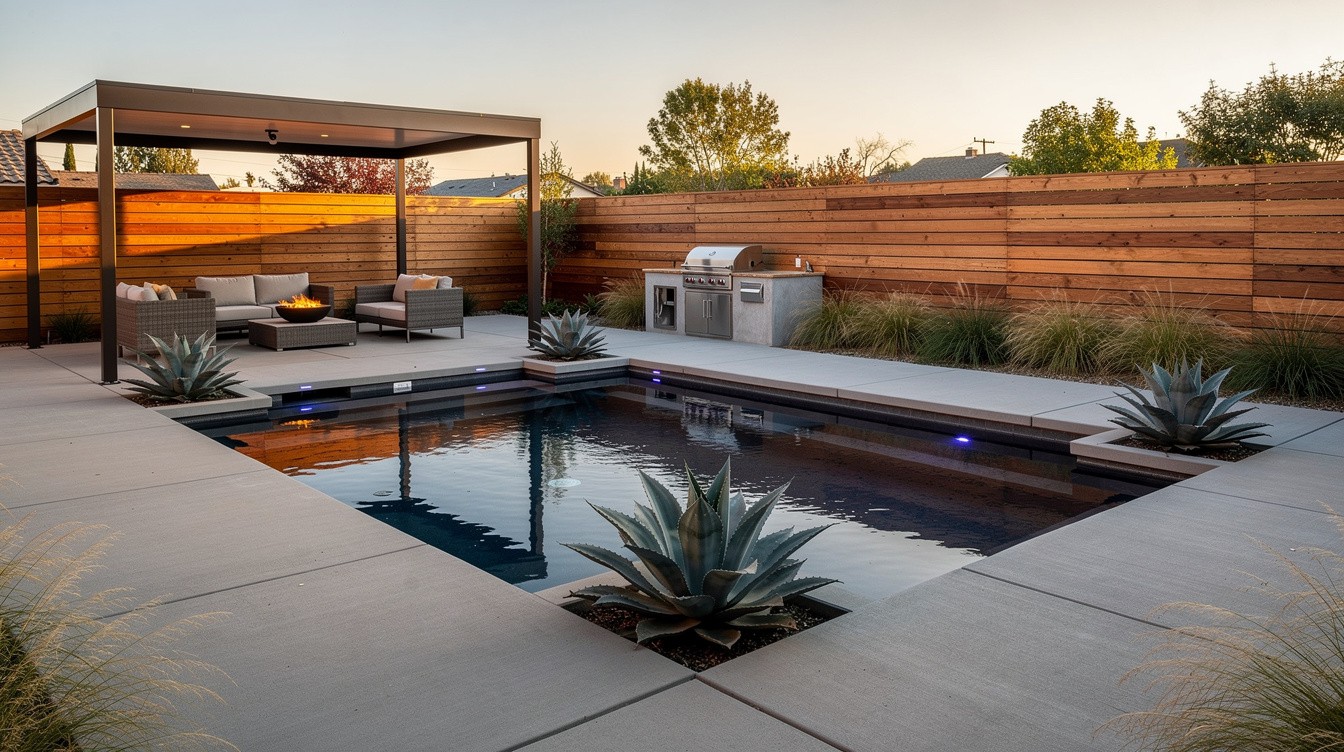 The Modern Pool and Deck — Modern/Minimalist garden in Riverside