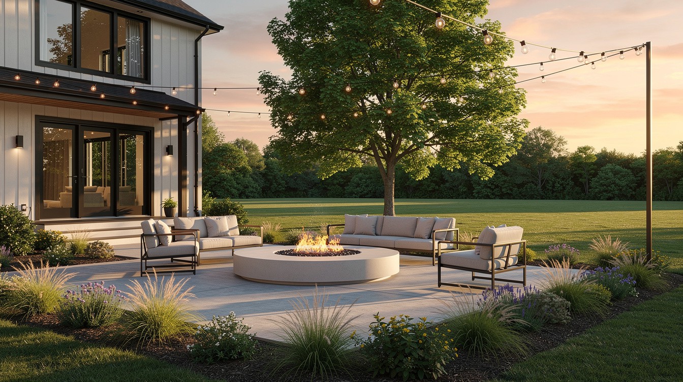 The Fire Bowl Farmhouse Patio — Modern/Minimalist garden in Rochester