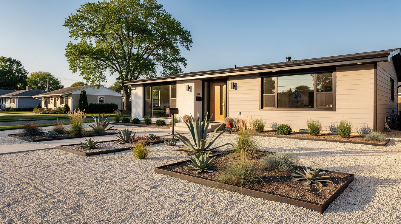 The No-Mow Gravel Courtyard — Modern/Minimalist garden in Rochester