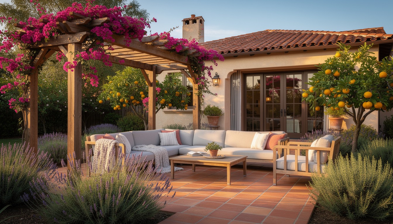 Mediterranean backyard design in Sacramento, CA