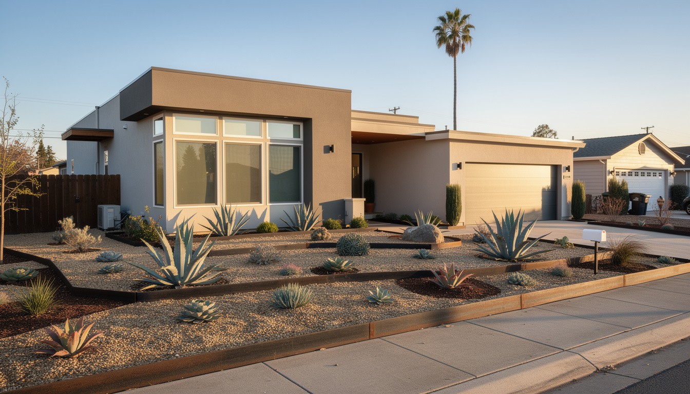 Modern/Minimalist front yard design in Sacramento, CA