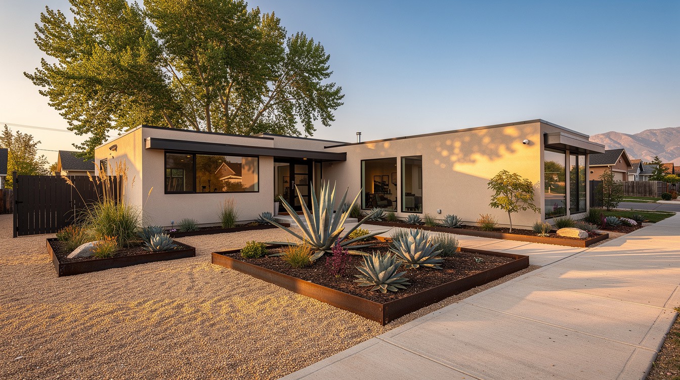 The Flip-Your-Strip Gravel Yard — Modern/Minimalist garden in Salt Lake City