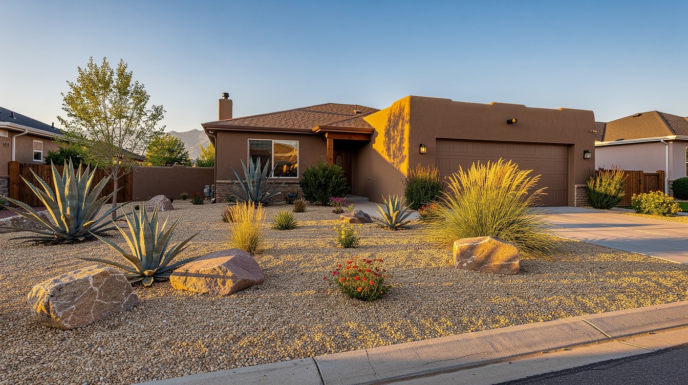 The Boulder & Blue Agave Yard — Desert/Xeriscape garden in Salt Lake City
