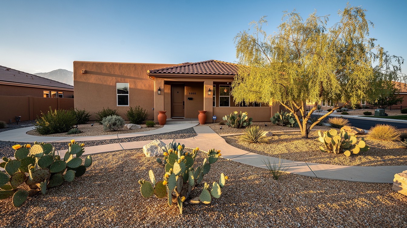 The Desert Willow Courtyard Entry — Desert/Xeriscape garden in Salt Lake City