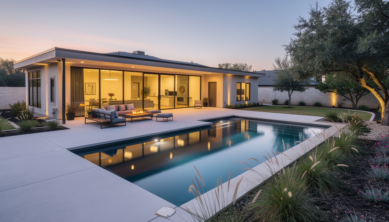 Modern/Minimalist backyard design in San Antonio, TX