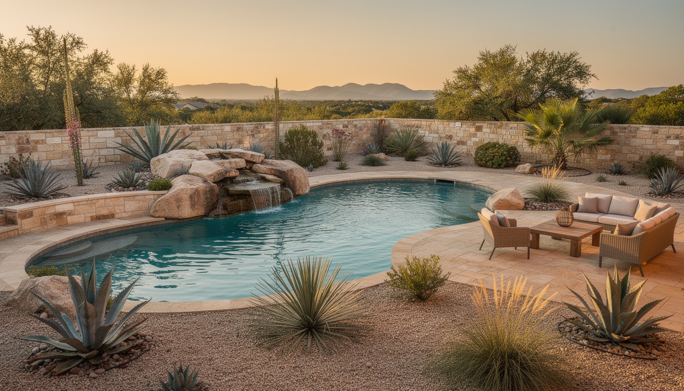 Desert/Xeriscape backyard design in San Antonio, TX
