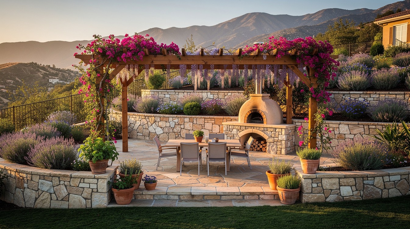 The Mediterranean Terrace with Dining Area — Mediterranean garden in San Bernardino