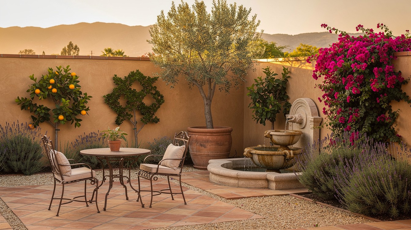 The Tuscan Courtyard Garden — Mediterranean garden in San Bernardino