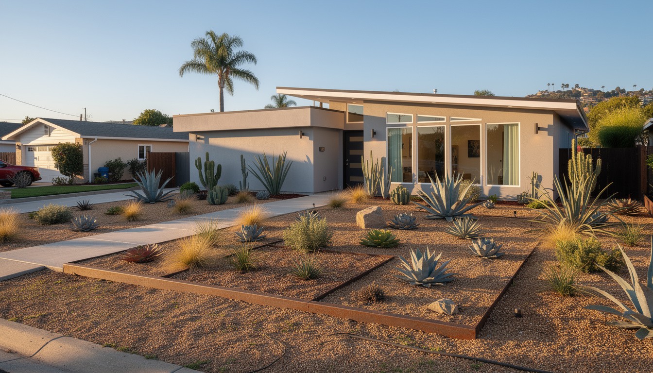 Modern/Minimalist front yard design in San Diego, CA