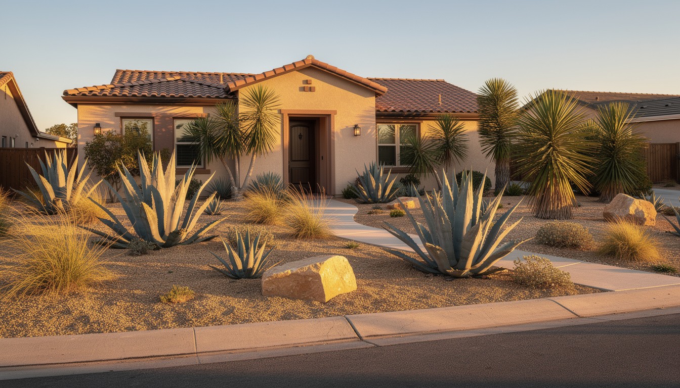 Desert/Xeriscape front yard in San Diego, CA