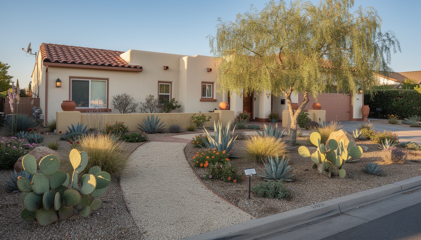 Desert/Xeriscape front yard design in San Diego, CA