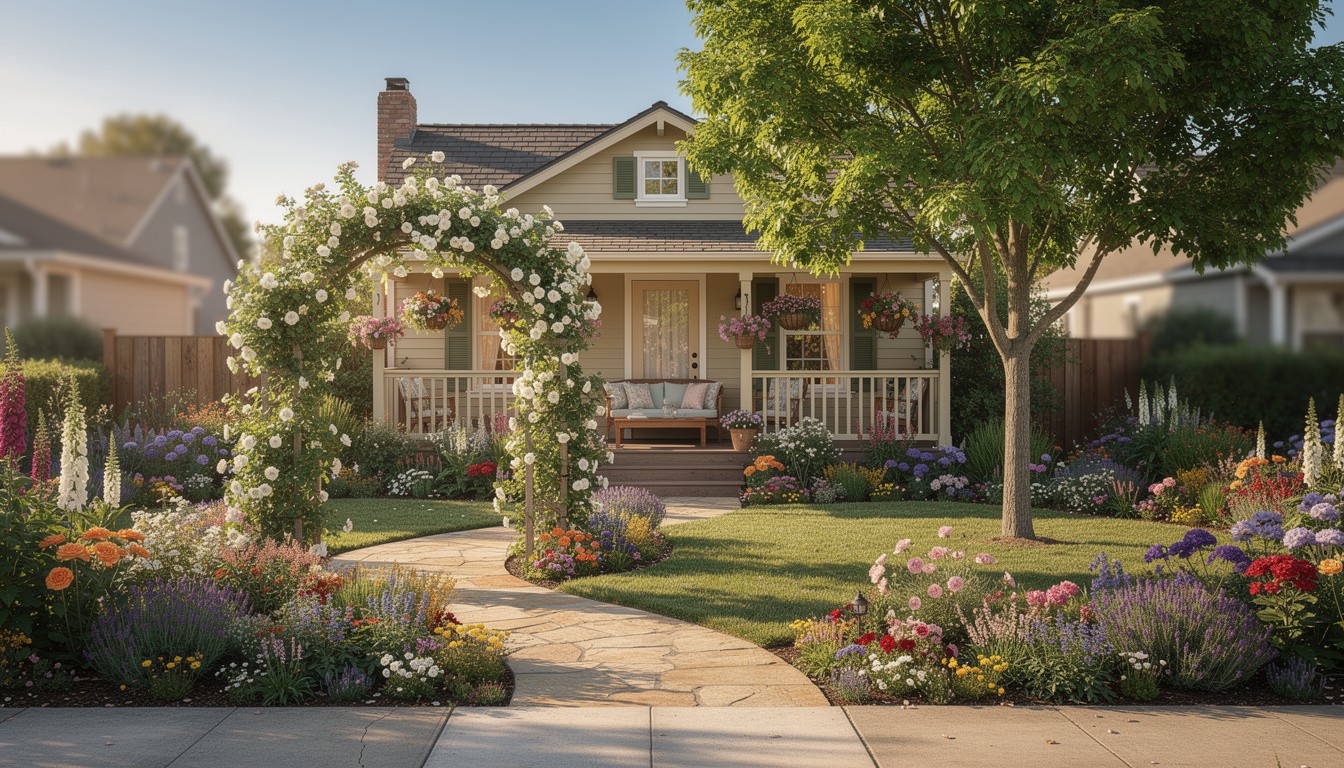 Cottage/English front yard design in San Jose, CA