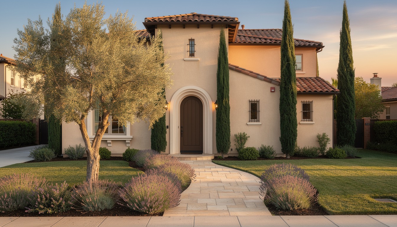 Mediterranean front yard in San Jose, CA