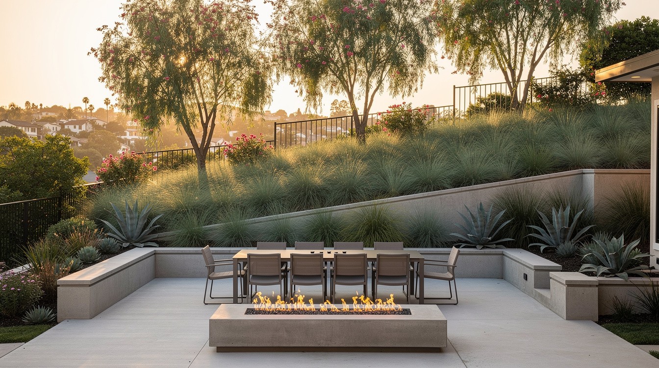 The Tiered Backyard with Planting Terraces — Modern/Minimalist garden in Santa Ana