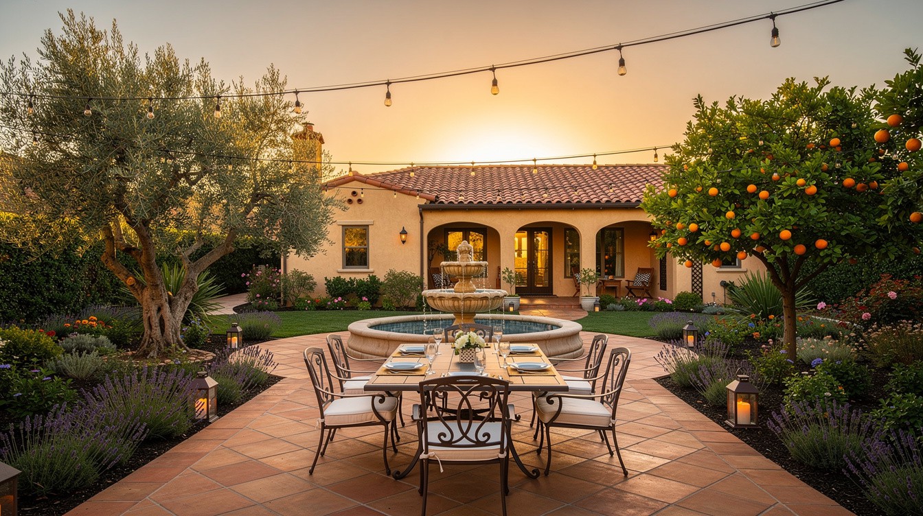 The Fountain Courtyard Dining Terrace — Mediterranean garden in Santa Clarita