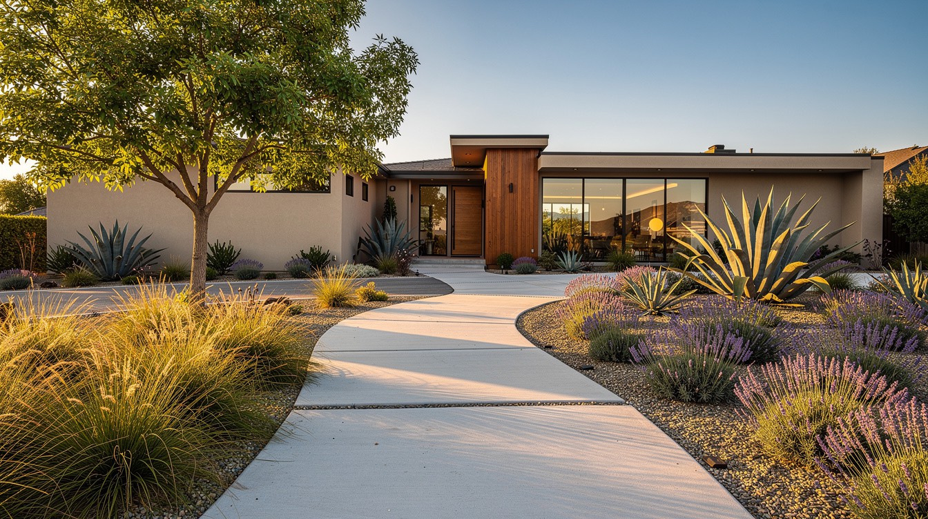 The Agave Ribbon Walkway — Modern/Minimalist garden in Santa Clarita