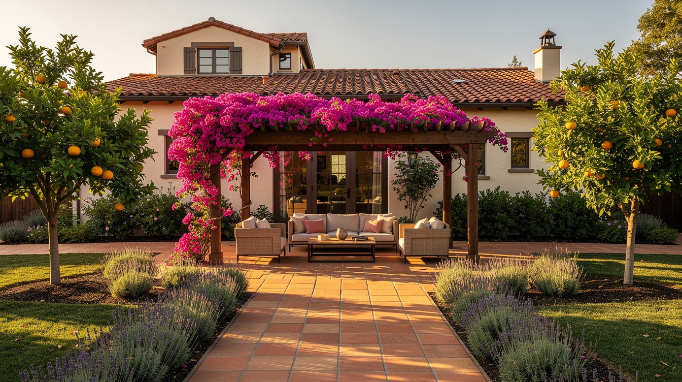 The Bougainvillea Pergola Lounge — Mediterranean garden in Santa Rosa