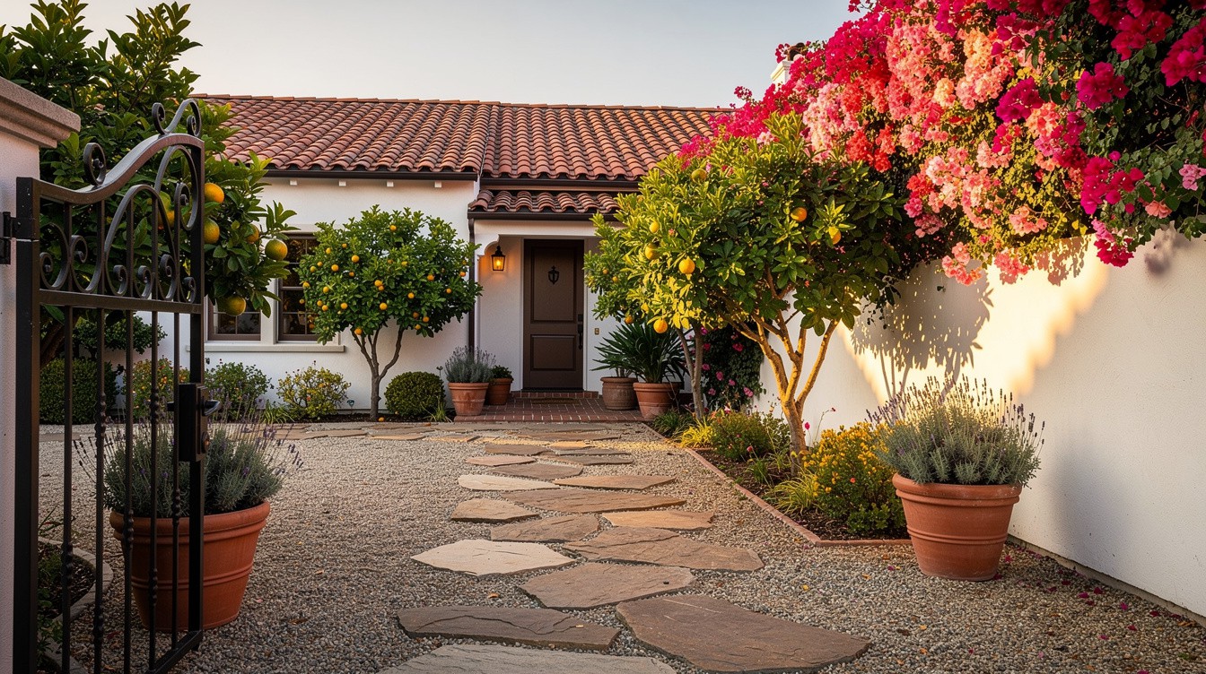The Citrus Courtyard Gate — Mediterranean garden in Santa Rosa