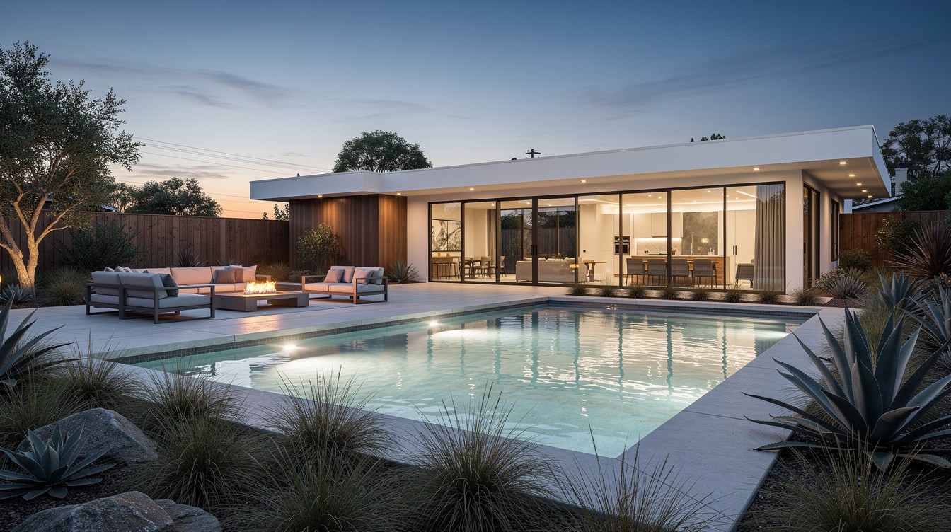 The Agave Pool Pavilion — Modern/Minimalist garden in Santa Rosa