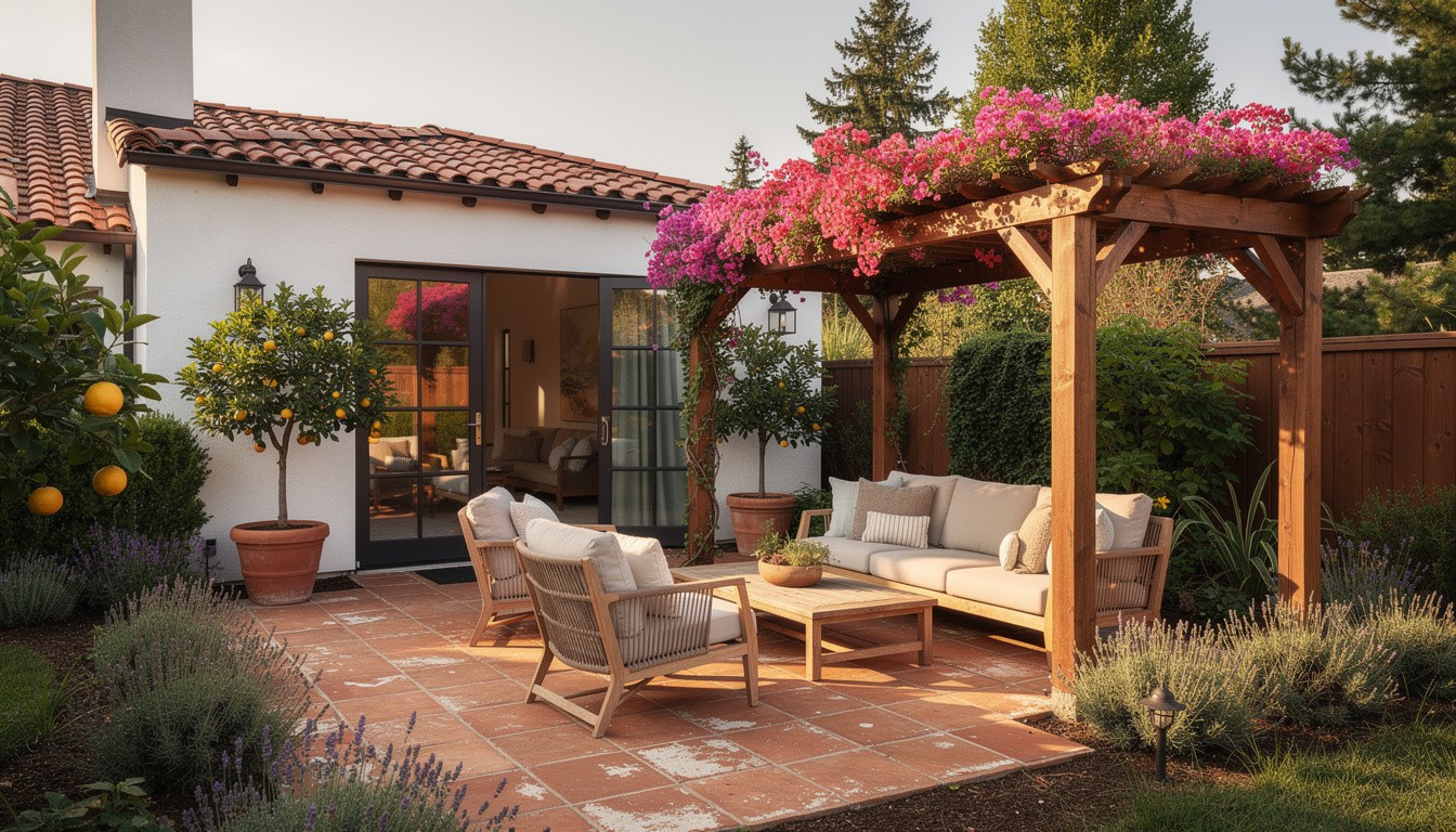 Mediterranean backyard design in Seattle, WA