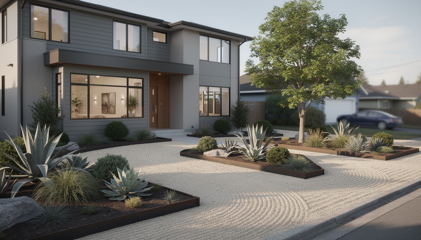 Modern/Minimalist front yard design in Seattle, WA