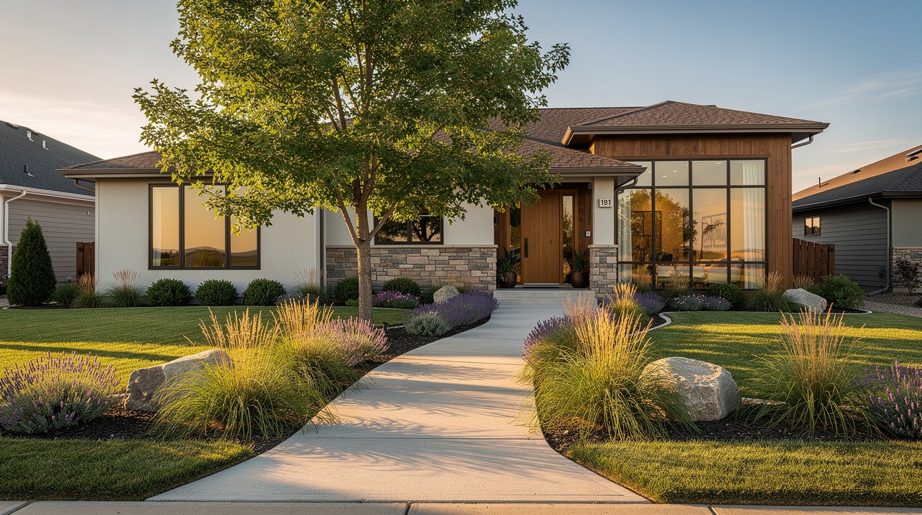 The Prairie Ranch Entry Walk — Modern/Minimalist garden in Sioux Falls