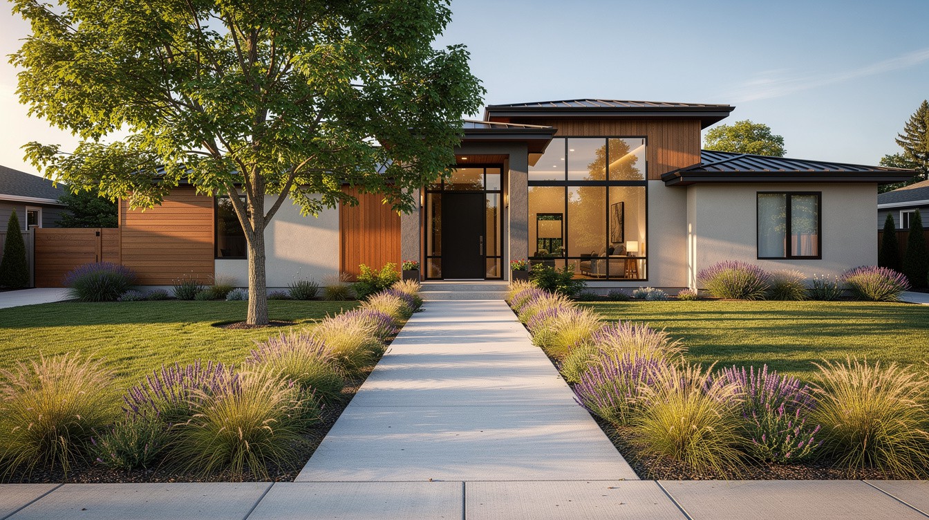 The Prairie-Line Entry Walk — Modern/Minimalist garden in Spokane