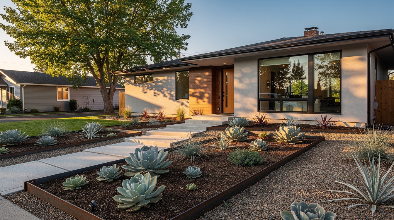 The Corten Terrace Succulent Garden — Modern/Minimalist garden in Spokane