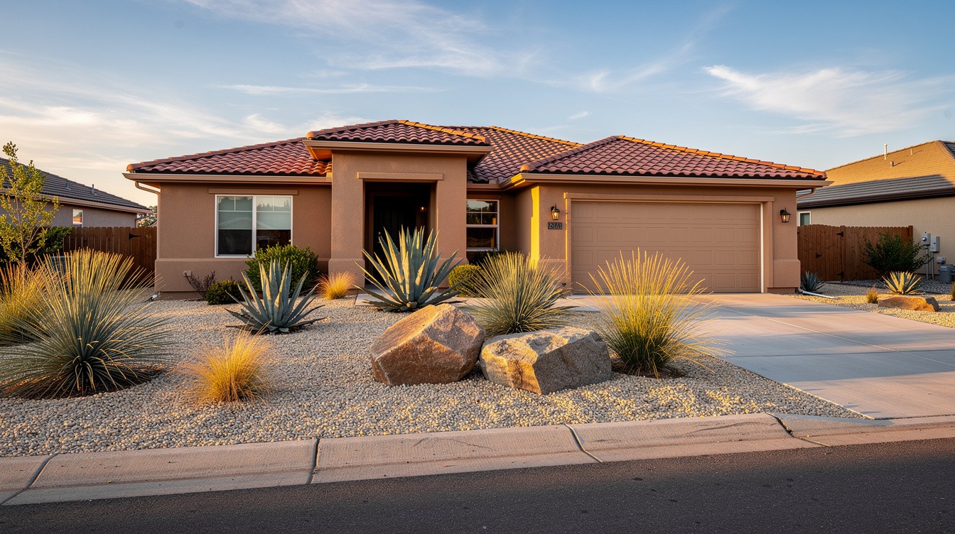 The Boulder-and-Beargrass Courtyard — Desert/Xeriscape garden in Spokane