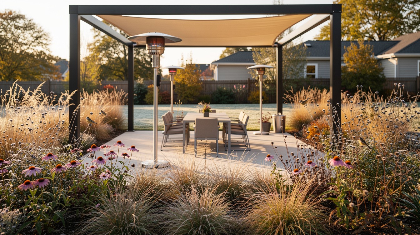 Modern Outdoor Room with Pergola and Native Prairie Border — Modern/Minimalist garden in St. Louis