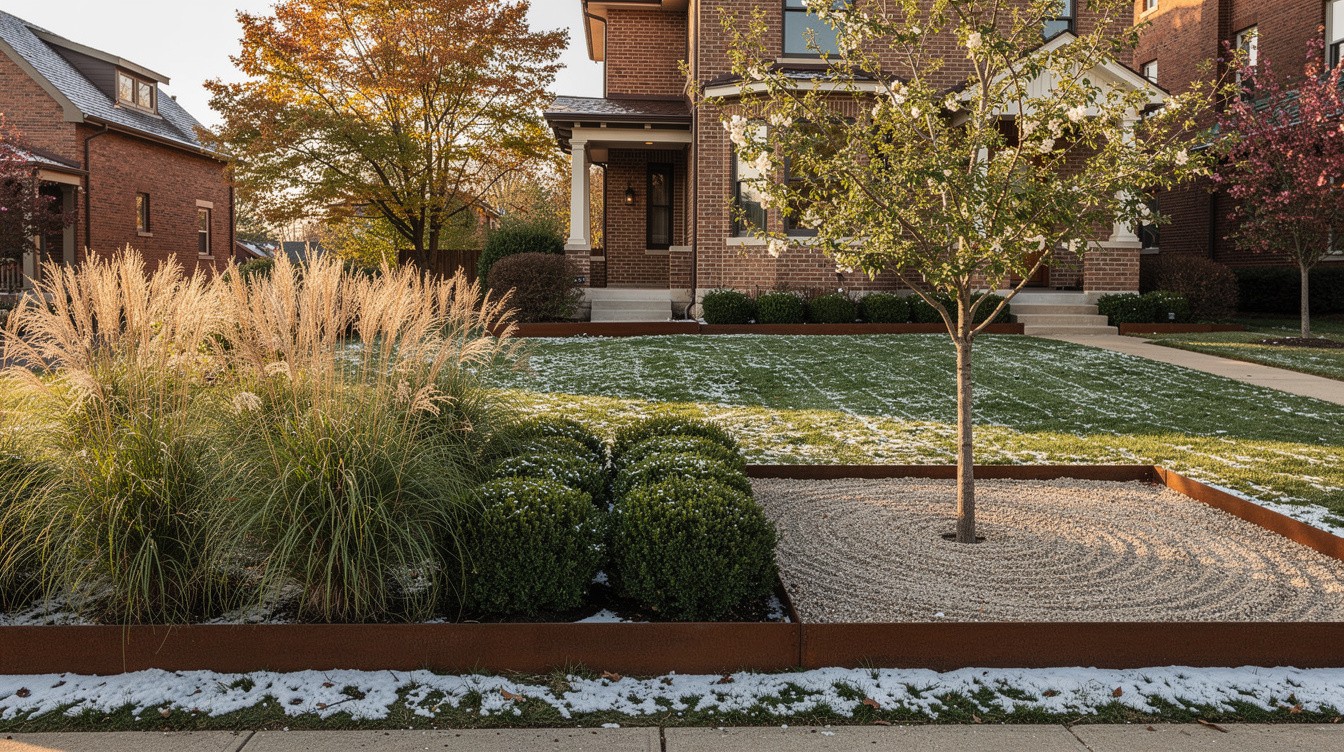 Steel-Edged Garden with Specimen Trees and Clean Lines — Modern/Minimalist garden in St. Louis
