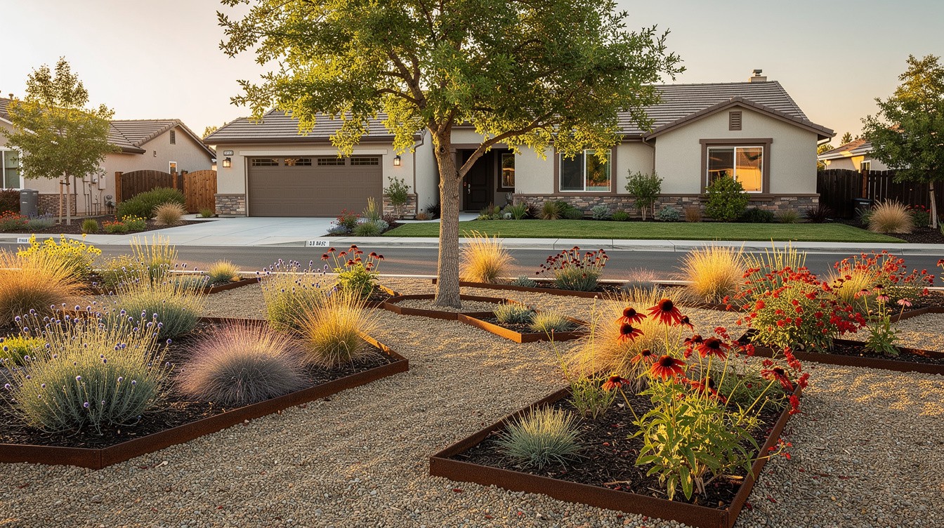 Prairie-Inspired Native California Front Yard — Modern/Minimalist garden in Stockton