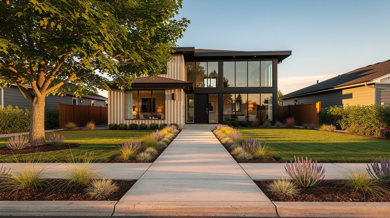 The Slat-Wall Statement Entry — Modern/Minimalist garden in Tacoma