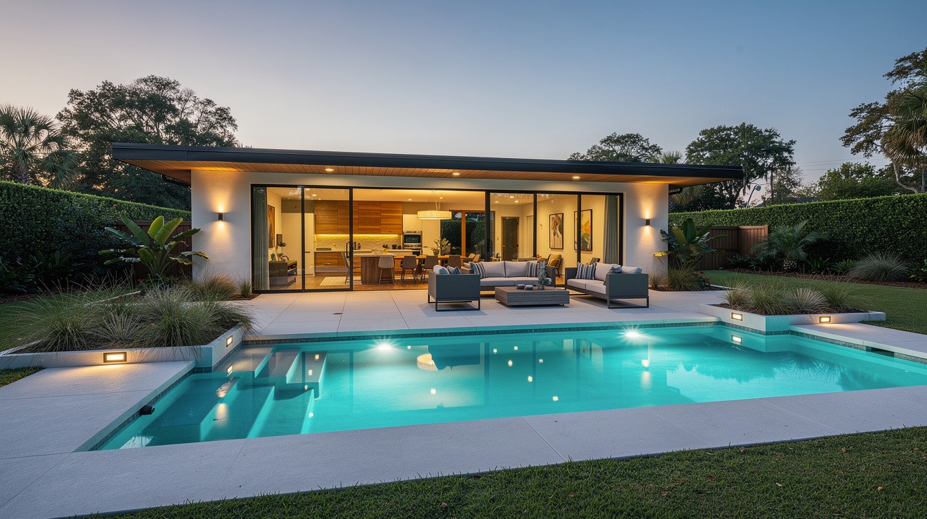The Glass Pavilion Pool Garden — Modern/Minimalist garden in Tallahassee