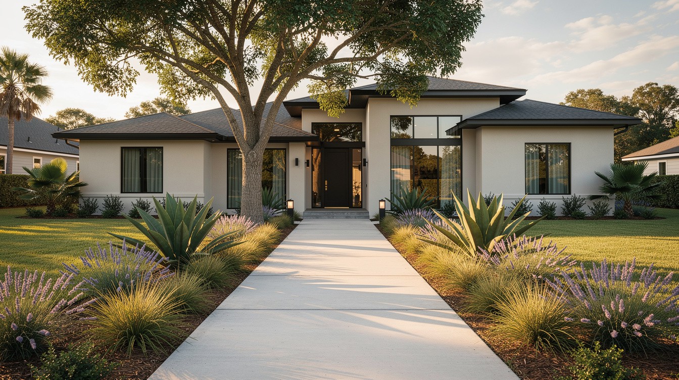 The Oak-Shaded Agave Walkway — Modern/Minimalist garden in Tallahassee