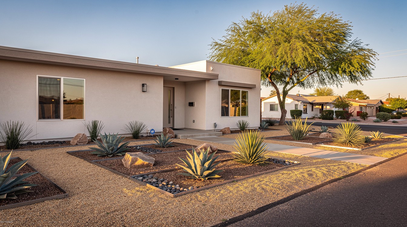 The Sculpted Gravel Conversion — Modern/Minimalist garden in Tempe