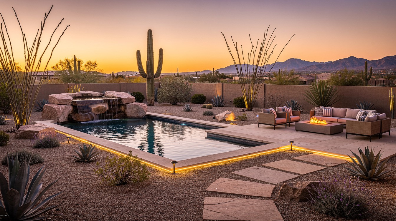 The Boulder Waterfall Retreat — Desert/Xeriscape garden in Tempe