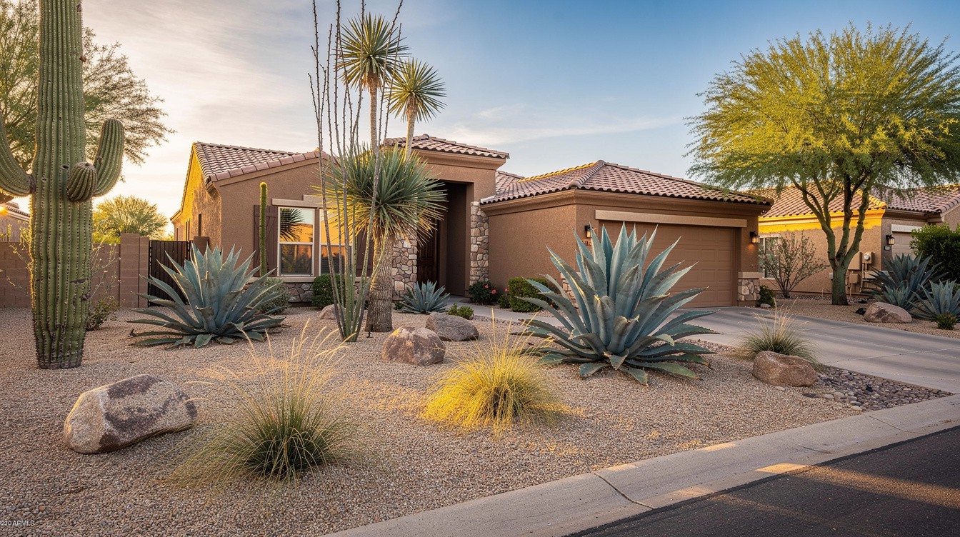 The Saguaro Sentinel Entry — Desert/Xeriscape garden in Tempe