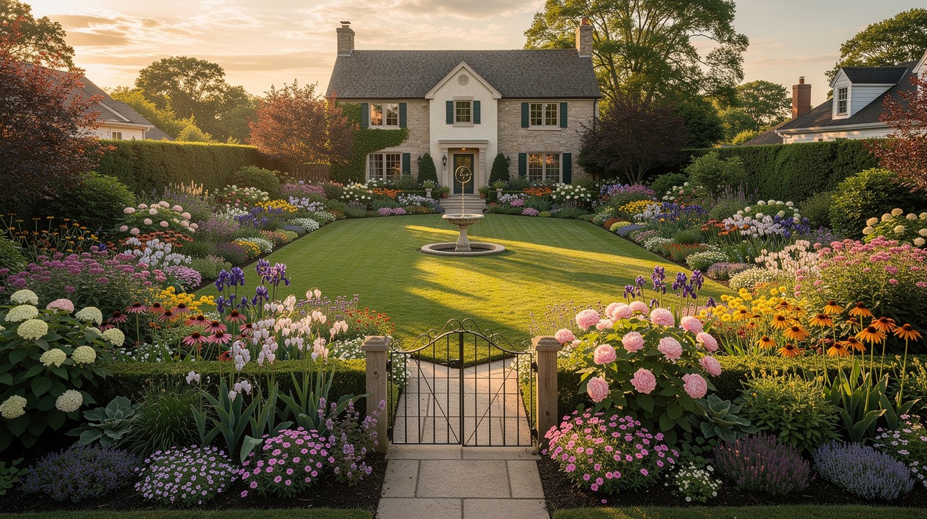 English Cottage Border Garden with Lawn Panel — Cottage/English garden in Toledo
