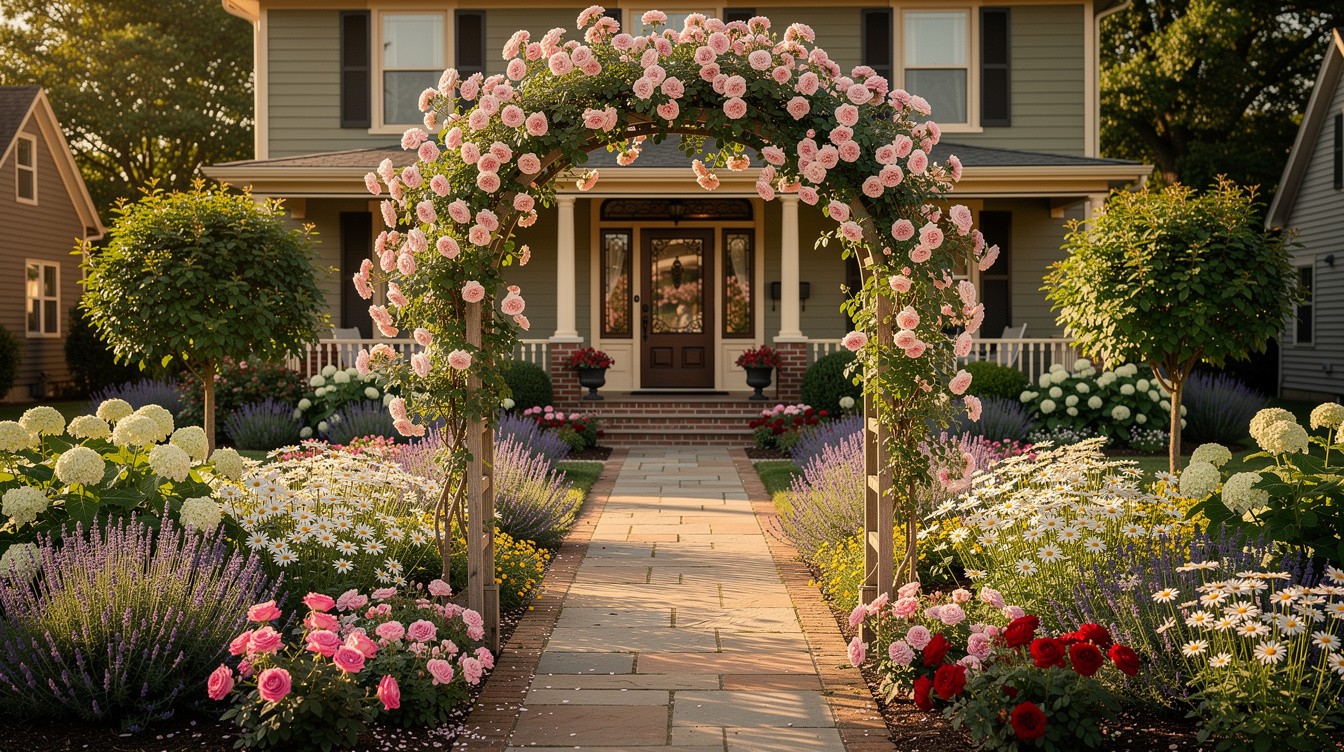 Victorian Entry with Climbing Rose and Perennial Border — Cottage/English garden in Toledo